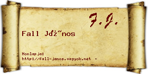 Fall János névjegykártya
