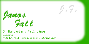janos fall business card